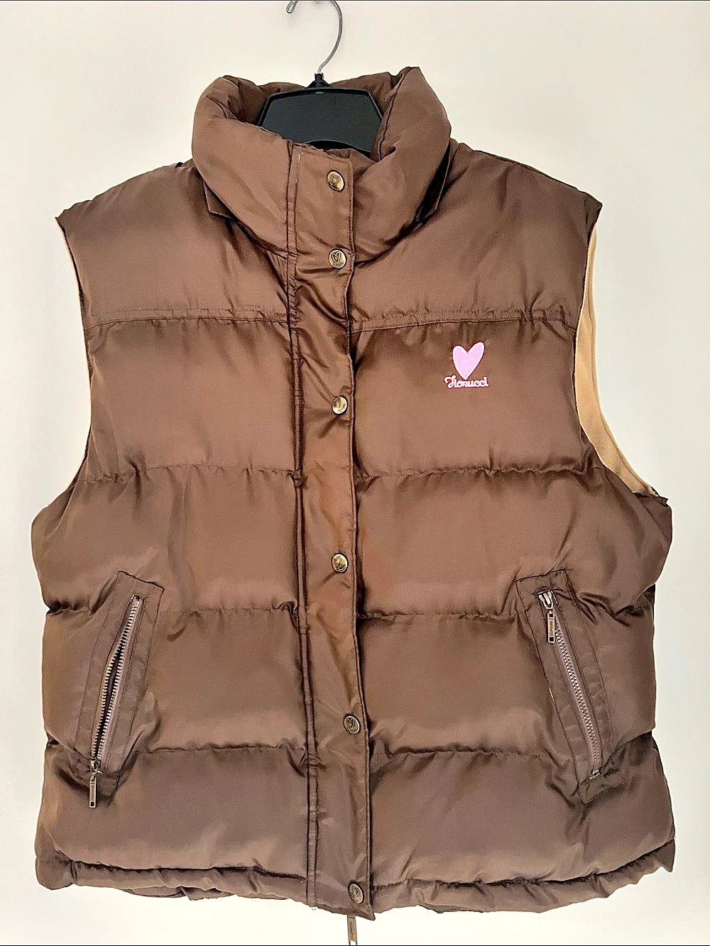 Fiorucci Puffer Vest in Brown